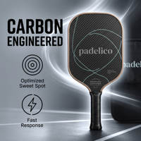 Nouvelle pagaie de pickleball personnalisée en fibre de carbone 2027 avec surface rugueuse et épaisseur de 14 mm ou 16 mm pour le jeu professionnel sur terrain