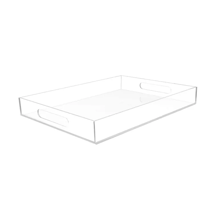 Plateau Rectangle en acrylique transparent 12x16, plateau d'organisation, vente en gros