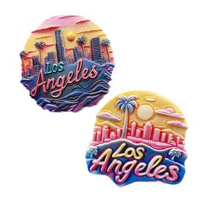 Autocollant de réfrigérateur américain en résine <span class=keywords><strong>Coucher</strong></span> de soleil à Los Angeles Style rétro 3D Décoration de chambre Cadeau Souvenir Aimant de réfrigérateur en résine - Product Image 1