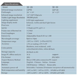 XE-30 XEAST Scanner d'imageur thermique 2.8 \ "couleur TFT affichage 160*120 résolution contrôleur de température pour les tests de fuite d'eau OEM - Product Image 6