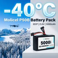 Batterie Li-ion Molicel P50B 6S1P 21.6V 5000mAh 108Wh XT60 pour Drone FPV UAV 60A 12C à Décharge Élevée