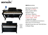BDmusic BD-8803 88-Key Heavy Hammer Action Electronic Digital Piano Plastic Wooden 200 Rhythms Multifunction Built-In Speaker