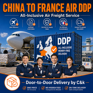 Transport aérien Chine France DDP porte-à-porte avec dédouanement et taxes inclus, livraison complète et sécurisée jusqu'à destination - Product Image 1