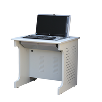 Table d'ordinateur scolaire 2 3 moniteurs Ensemble dans un bureau d'ordinateur rabattable avec support d'écran LCD caché verrouillable et support de processeur