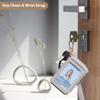 Nouveau porte-clés unisexe avec bracelet et anneau porte-clés, motif léopard, portable, coffret cadeau