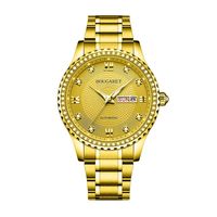 Montre homme Bugaire entièrement automatique avec calendrier, étanche 30 m, mouvement à quartz lumineux, design en briques incrustées