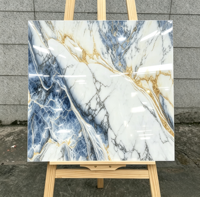 Marbre bleu doré 60x60 cm, Sikafloor, matériau de construction en pierre pour extérieur et intérieur, matériau de décoration flexible pour mur