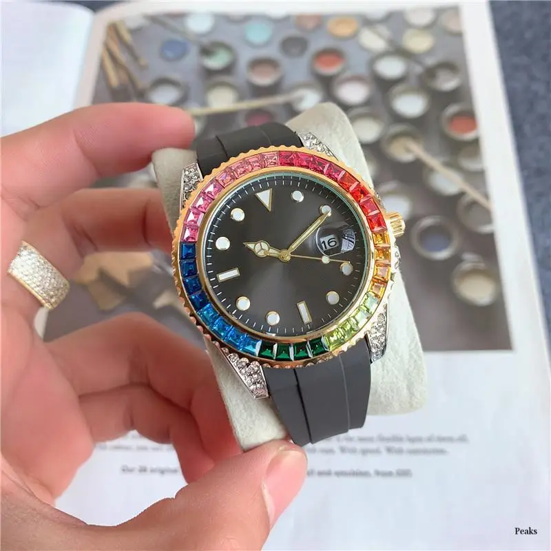 Nouvelle montre à Quartz AA de haute qualité pour hommes, bracelet en caoutchouc avec LOGO de marque de luxe, batterie