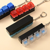 Fun Stress Relief Keyboard Keycap Keychain Press Button Toy for Car Key Backpack Decoration Wholesale