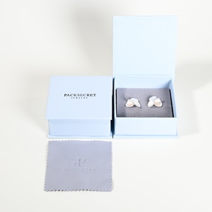 PackSecret Custom Blue Jewelry Gift Boxes High Quality Magnetic <b>Earrings</b> <b>Box</b> Paper Jewelry <b>Box</b> - Product Image 2