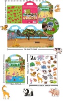 Carnet d'autocollants en gelée à thème animalier, très demandé, en TPE, réutilisable, écologique, imperméable, vente en gros, cadeaux promotionnels de voyage