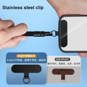 Cordón para teléfono móvil Cuerda de muñeca ajustable Clip de acero inoxidable giratorio minimalista corto Cuerda de <span class=keywords><strong>pulsera</strong></span> de cordón de poliéster antipérdida - Product Image 5