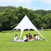 Carpa Estrella Hexagonal Personalizada de Aluminio de Fácil Instalación, Carpa de Una Sola Poste para Exteriores, para Exposiciones, Campamentos y Playa