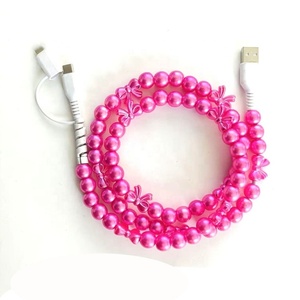 <span class=keywords><strong>Cable</strong></span> de Carga para Teléfono con Lazo Colorido Hecho a Mano con Cuentas para Niñas - Product Image 4