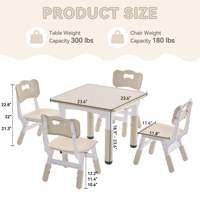 Ensemble de chaise et bureau d'étude pour enfants en plastique réglable en hauteur, design ergonomique, matériaux écologiques, utilisation en chambre, table pour tout-petits et élèves du primaire