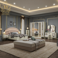 Ensemble de meubles de chambre à coucher de luxe pleine grandeur bonne qualité en bois chambre à coucher principale Style Simple coiffeuse table de chevet fonction stockage