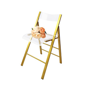 Mobília do hotel Dobrável Acessórios acrílicos empilháveis Clear Garden Metal Gold Stainless Steel Wedding <span class=keywords><strong>Chair</strong></span> - Product Image 5