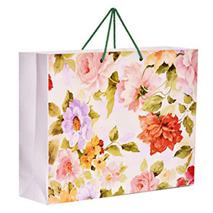 diseños Rosa <span class=keywords><strong>Tropical</strong></span> Floral flor <span class=keywords><strong>selva</strong></span> Kraft bolsa de transporte de papel con la mano para Mini de regalo - Product Image 5