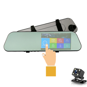 1080 P del coche DVR de doble lente de cámara de coche espejo retrovisor grabadora de Video espejo Dash <span class=keywords><strong>cam</strong></span> con Auto Blackbox de visión nocturna g-Sensor - Product Image 1