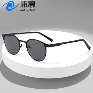 Nuevas Gafas de Sol Ovaladas Metálicas con Marco Negro, Protección UV400, Lentes de PC Unisex, para Conducir y Uso en Exteriores - Product Image 3