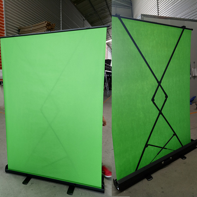High Quality Service Green Pull up Projection Effect Screen Anti Light Movie Screen Projection