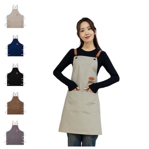 Heavy Duty Coffee Shop Chef Restaurante Hombres Cuero Jardín Barbacoa Asar a la parrilla Denim Algodón Barbero Lona <span class=keywords><strong>Delantales</strong></span> <span class=keywords><strong>de</strong></span> trabajo con bolsillos <span class=keywords><strong>para</strong></span> herramientas - Product Image 1