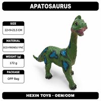 Jouet dinosaure Apatosaurus en PVC écologique vert-bleu 22x9x21,5 cm, accessoire pédagogique pour enfants, décoration de bureau