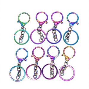 YIWANG couleur arc-en-ciel métal porte-clés homard fermoir boucle porte-clés anneaux pour bijoux à bricoler soi-même cadeau - Product Image 1