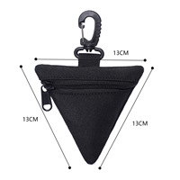 Pochette triangulaire d'extérieur, sacoche portable pour outils EDC, mini porte-monnaie de course avec mousqueton