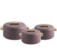 Ensemble de casseroles isothermes modernes et minimalistes 1L 2L 3.5L avec accessoires dorés de luxe et forme ronde