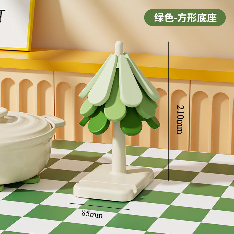 Tapis d'isolation thermique pour petit arbre [Base carrée vert dégradé]