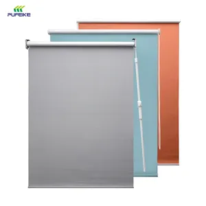 Eco-Friendly Cordless Indoor Handle Roller Blinds European Style Modern Design Built-In Electric Motorized Roller Shading