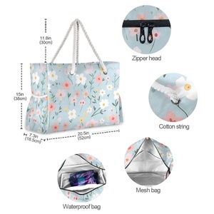 Stylish Custom Puakenikeni Large Summer Waterproof Gym Overnight Shoulder <b>Beach</b> Tote <b>Bags</b> <b>for</b> Women - Product Image 4