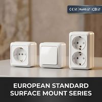 MVAVA Factory Wholesale Cheap Prices Europe French PC Panel 1/2 Gang Power Dual Electric Outlet Wall Light Switches and Socket