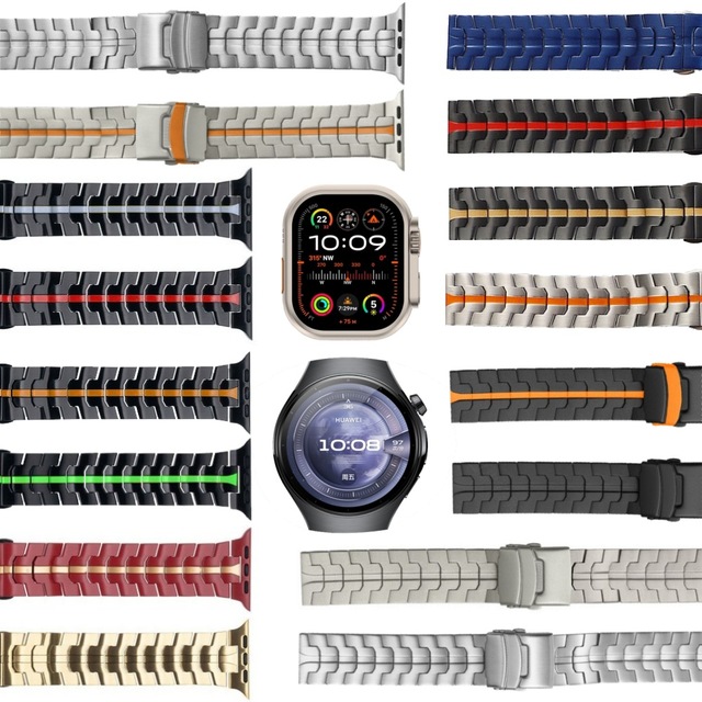High Quality Titanium & Stainless Steel Watch Band for Apple Watch Ultra 3 S11 with Safety Clasp