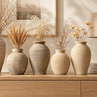 Pots à fleurs, jardinières, vases en céramique et porcelaine de style campagnard français, accessoires de décoration pour la maison et l'extérieur, décoration de table, vase