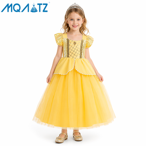 Meiqiai Ventes Chaudes Robe de Princesse Cosplay Deluxe Jaune en Polyester pour Enfants Filles Halloween SMR055 - Product Image 3