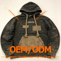 Fabricant OEM/ODM – Sweat à capuche personnalisé pour homme, avec appliques printanières, patchwork effiloché, délavé, effet vieilli, écologique et respirant