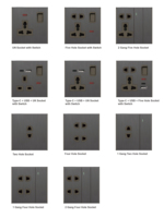 Enchufe de Pared Multifuncional de 1 Entrada y 2 Salidas, Universal para Teléfono, TV, Enchufe de Pared para UE, Reino Unido y EE. UU., RJ11, RJ45, Acabado Industrial, 13A/16A
