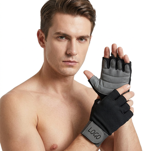Hot Selling Breathable Lightweight Non-Slip Unisex <b>Weightlifting</b> Gym Gloves Leather Half Finger Hand Grips Sports Hook Loop - Product Image 1