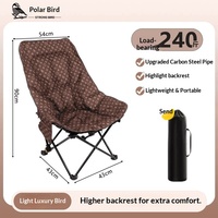 Chaise pliante d'extérieur inclinable et réglable, design minimaliste, rembourrée en coton, pour camping, pêche, bureau et usage domestique