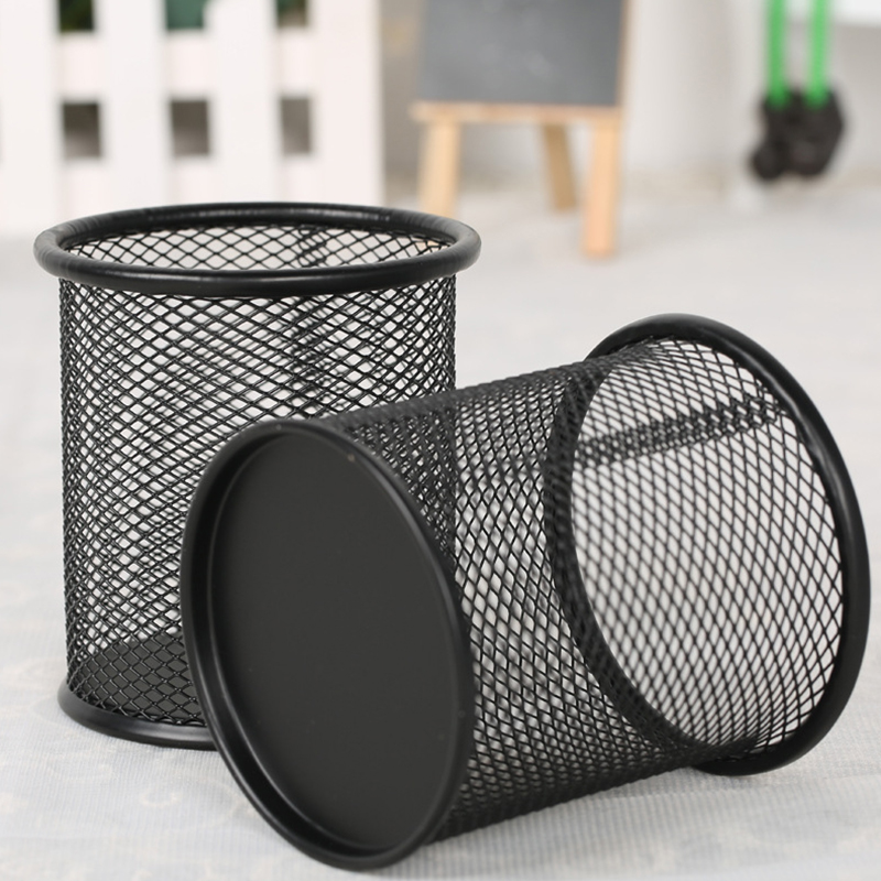 Черный подстаканник для ручек, настольный подстаканник для карандашей, черный сетчатый подстаканник для ручек, настольный офисный органайзер для ручек