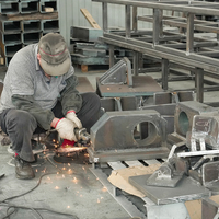 Composants en acier soudés sur mesure OEM de grande taille avec découpe laser et usinage CNC, pièces en tôle soudées