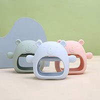 Bâton de dentition en silicone avec ours Nouveau design Produit anti-dentition pour bébé Protecteur de main de qualité alimentaire Bite Happy