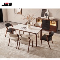 Chaise de restaurant J2S moderne et minimaliste en cuir PU avec pieds en bois massif pour café et salon