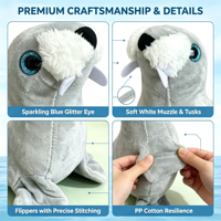 Peluche douce de mors marin de 7 pouces, poupée animal en peluche, breloque de sac, prix de machine d'arcade de centre commercial, vente directe
