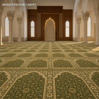 Tapis de prière tissé en PP pour mosquée, 15 mm, durable, pour projet de salle de prière musulmane