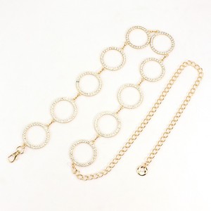 Catena da Vita con Strass, Accessorio Moda Versatile e Regolabile in Metallo, Lunghezza 115cm, Cintura Decorativa per Donne - Product Image 3