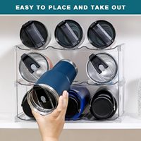 Porte-bouteilles d'eau et porte-bouteilles de vin en plastique empilable, organisateur de rangement à 3 niveaux pour le comptoir de la maison, le réfrigérateur, le garde-manger