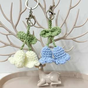 Porte-clés en peluche douce fait main au crochet, pendentif tricoté tournesol et kaki, style bohème, pour breloque de sac en forme de cœur, vente en gros, fil mignon - Product Image 3